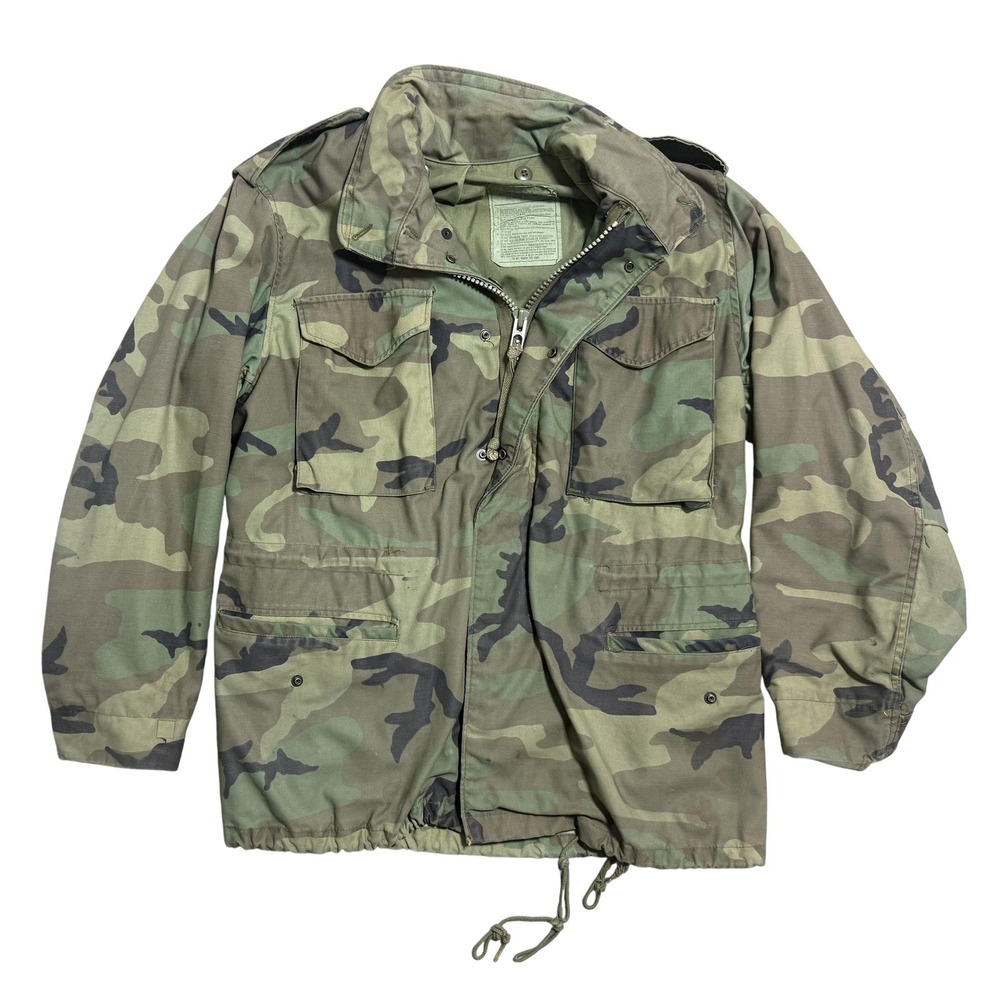 Vintage Alpha Industries M-65 Field Jacket Mens Medium Regular Woodland Camo 90s